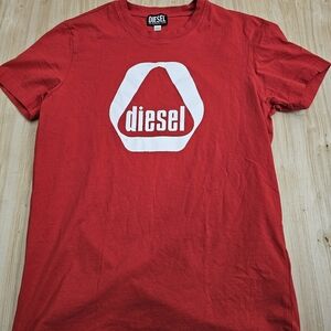 Diesel Red Men's Graphic T-Shirt Size L